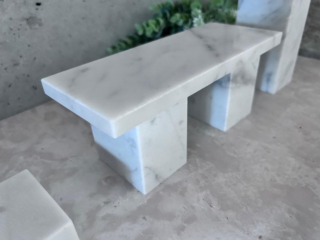 【この】天然白大理石ブロック・プレート●6点セット●巾木2枚●送料無料