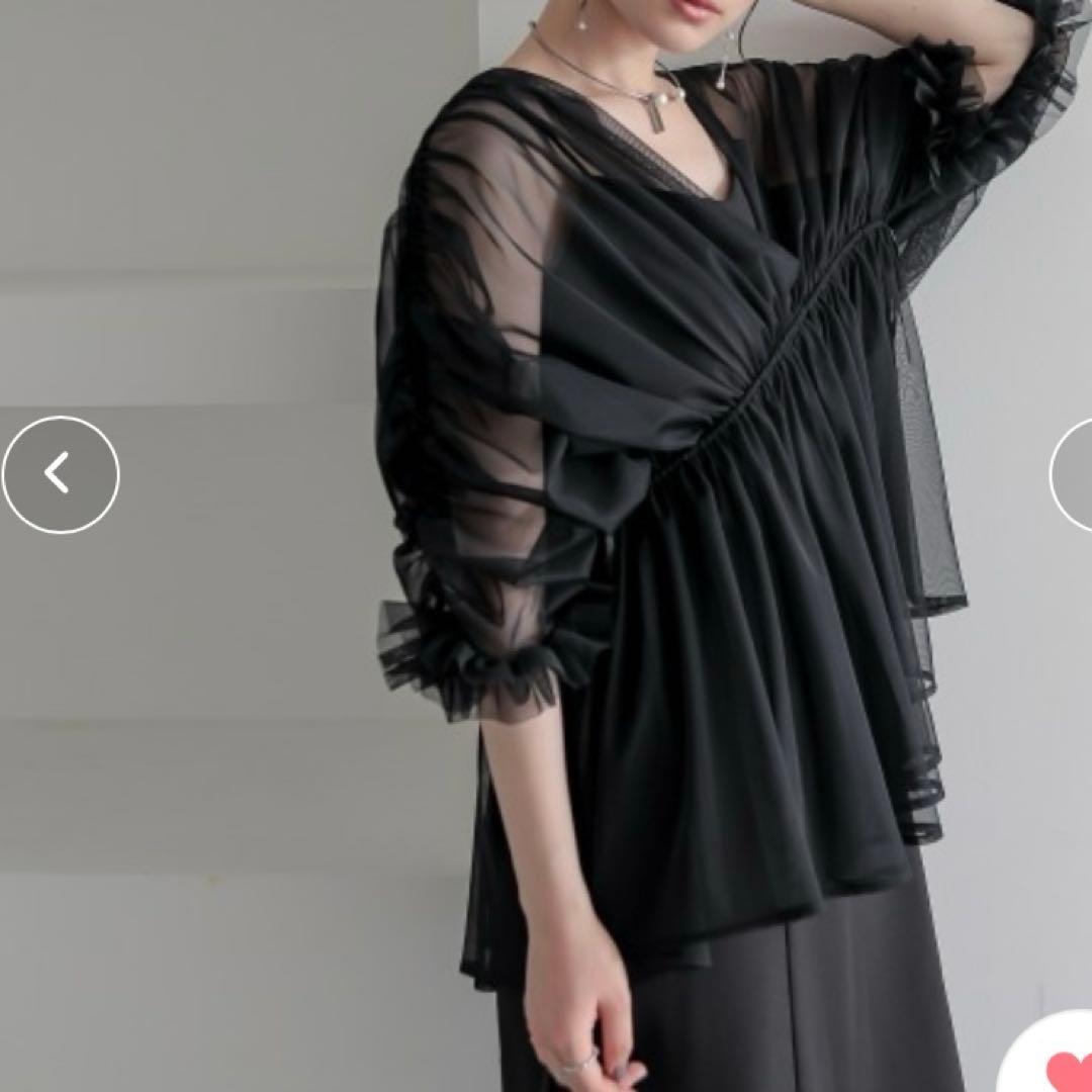 美品　Callarus デザインチュールトップス＋ロングワンピースドレス LL