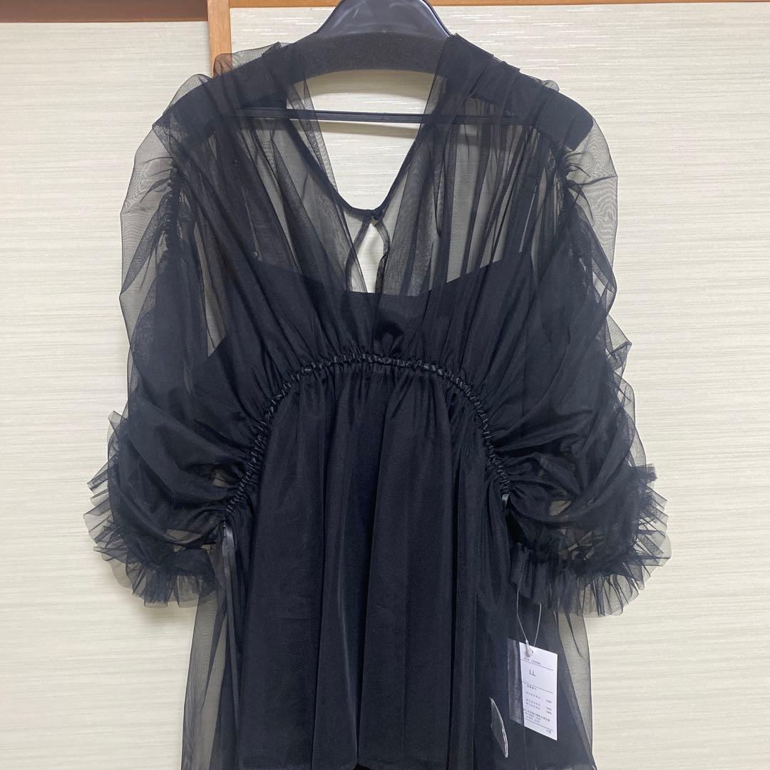 美品　Callarus デザインチュールトップス＋ロングワンピースドレス LL