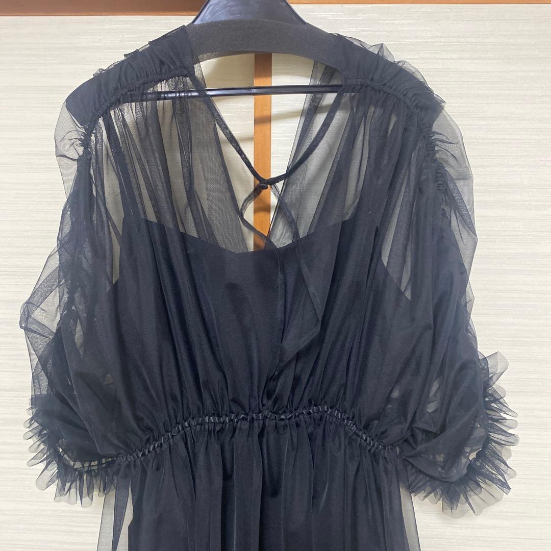 美品　Callarus デザインチュールトップス＋ロングワンピースドレス LL