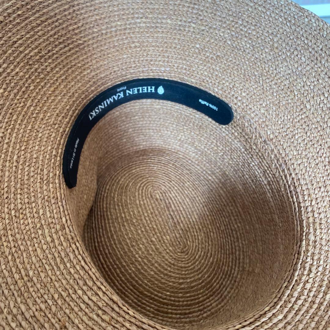 美品HELEN KAMINSKI ベージュ麦わら帽子 ヘレンカミンスキー女優帽