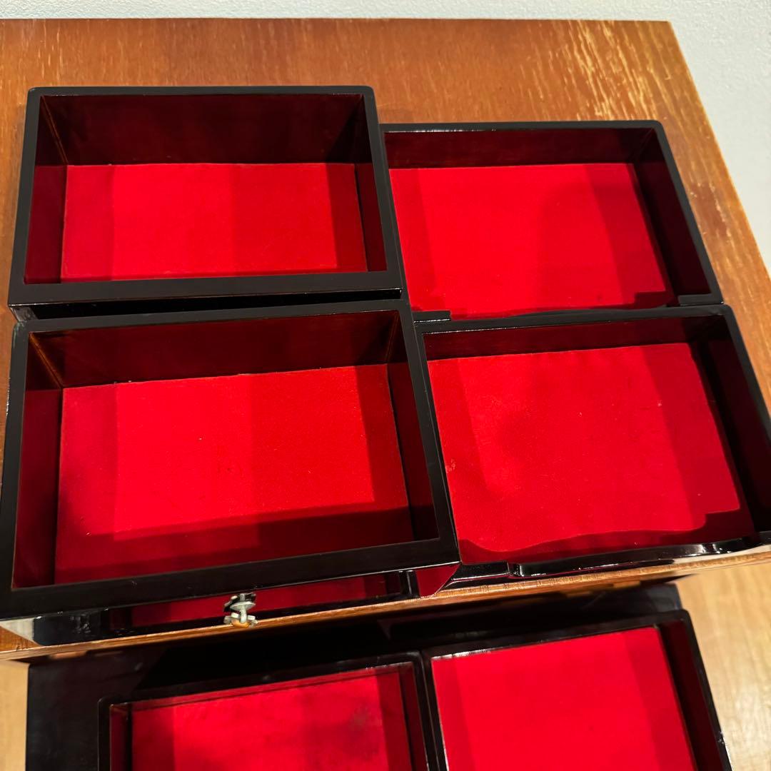 【珍品】豪華 螺鈿細工 観音開き 小物収納 小引出し 漆 鏡面仕上げ 李朝家具