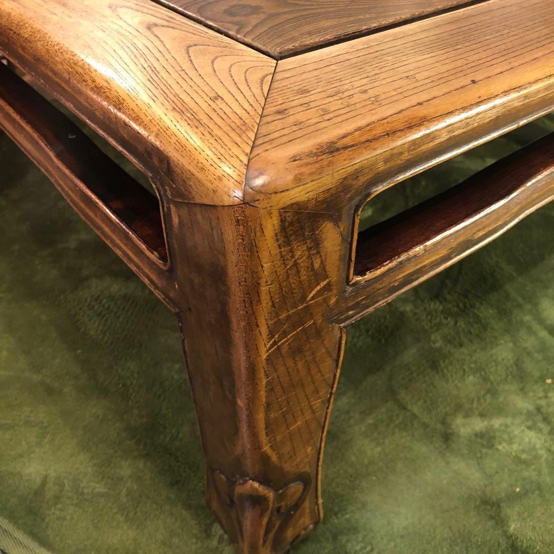 Sale 和骨董　国産アンティーク　栓無垢材　座卓　ちゃぶ台　リビングテーブル