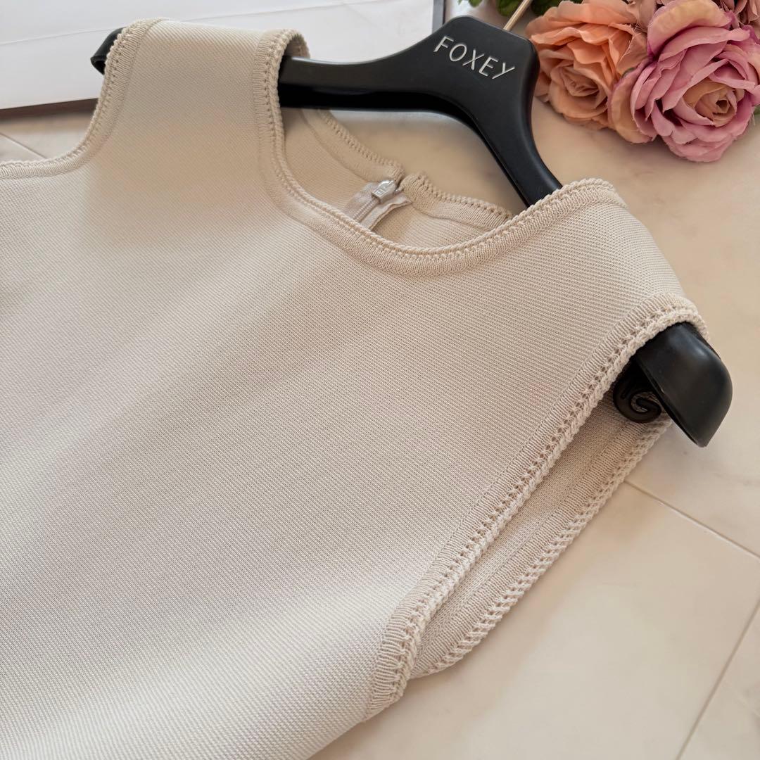 希少42★定価9.8万 フォクシー メトロノーム ニットワンピース フレア