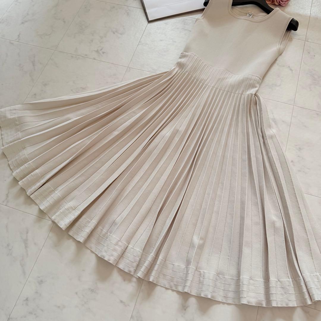 希少42★定価9.8万 フォクシー メトロノーム ニットワンピース フレア