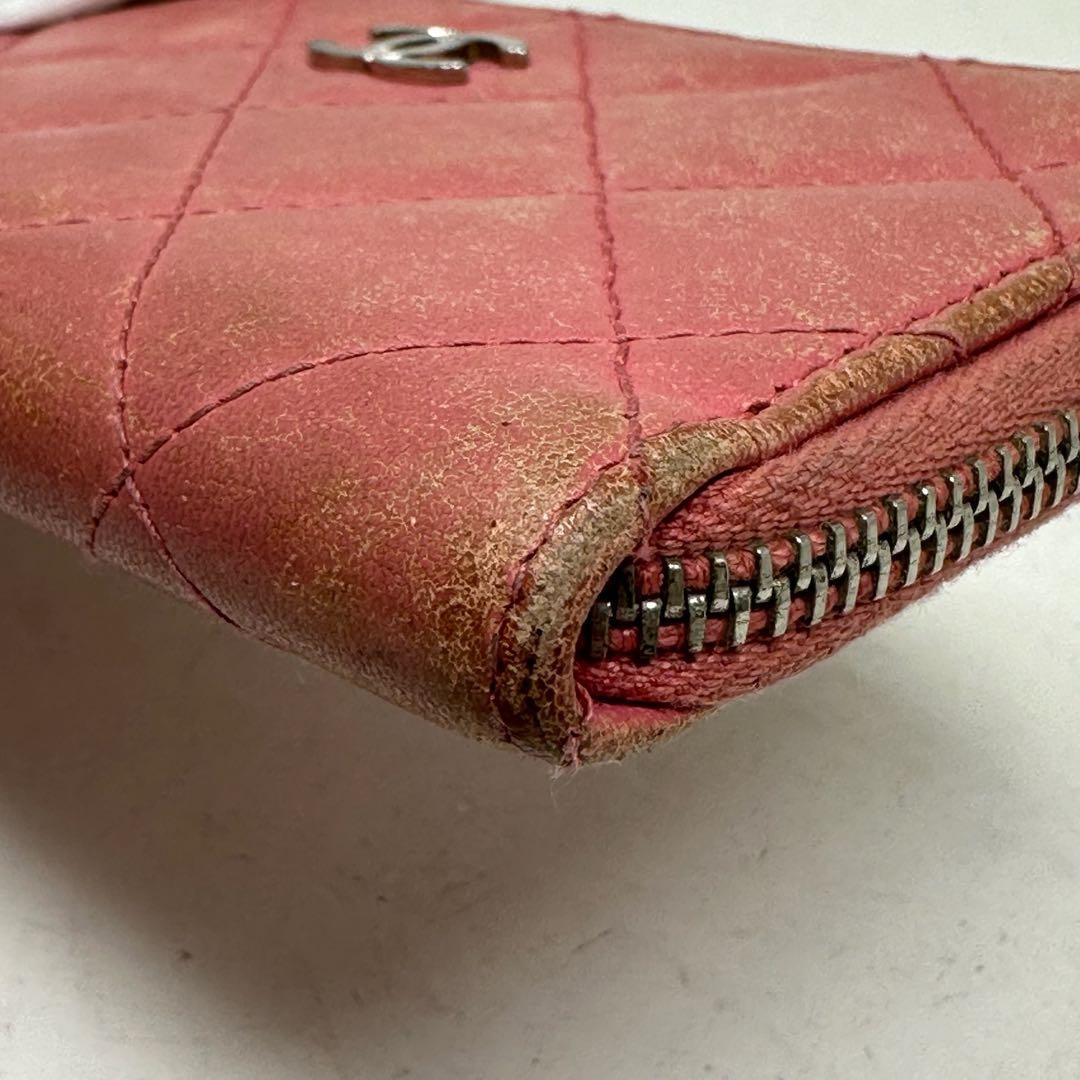 CHANEL シャネル ラムスキン ケース 小銭入れ ホルダー付き w8