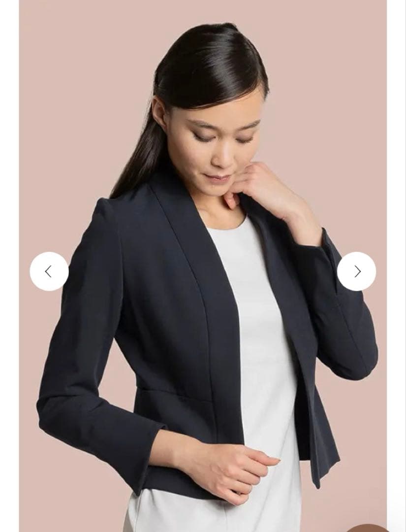 ケイミー kay me スマートストレッチ ボレロ丈ジャケット ネイビー 9号