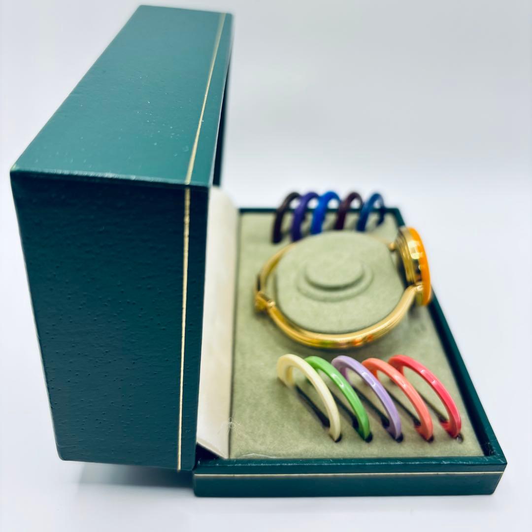 動作品 グッチ チェンジベゼル 11/12 クォーツ ベゼル17個 レア 希少