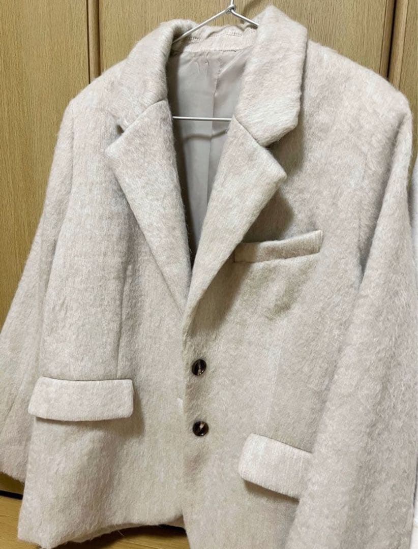 BASEMENT モヘアシャギージャケットコート