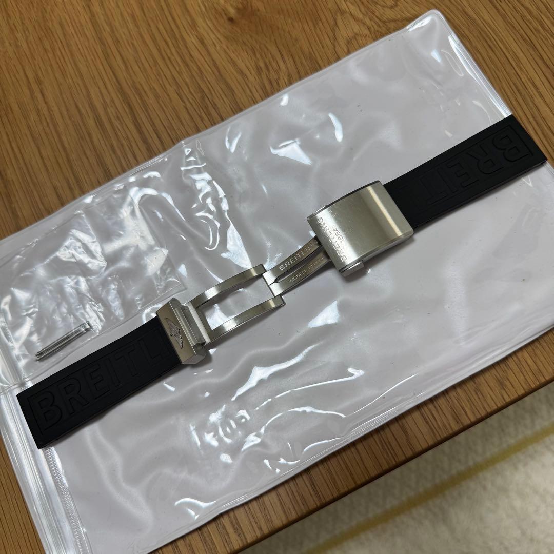 BREITLING ブラックラバーベルト クラスプバックル