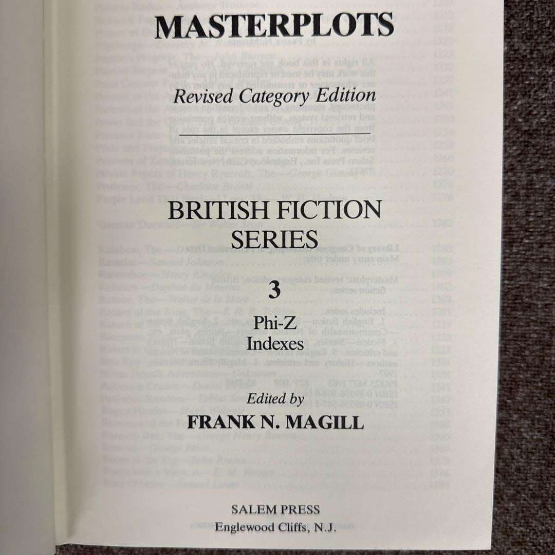 洋書 Masterplots Revised Category Edition