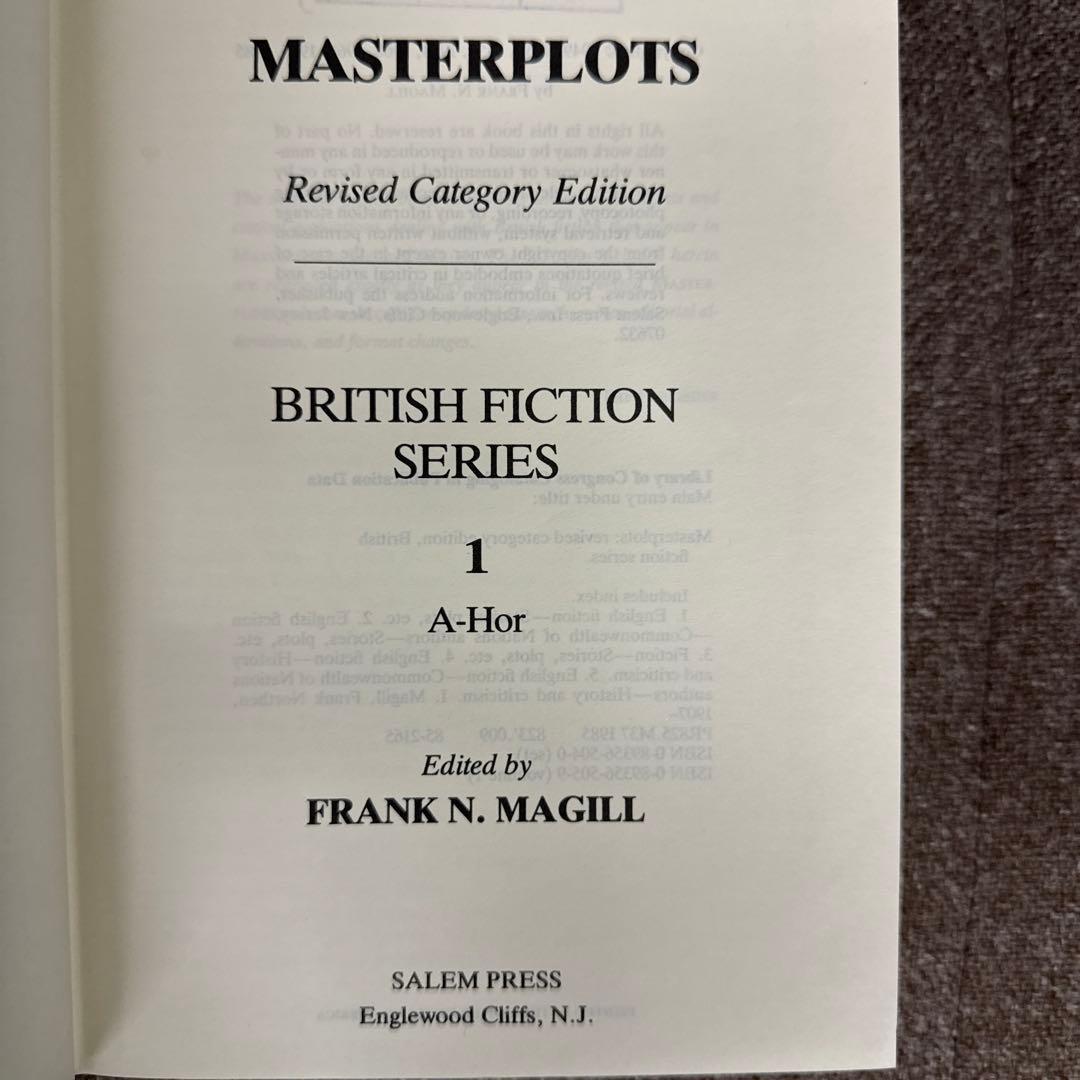 洋書 Masterplots Revised Category Edition