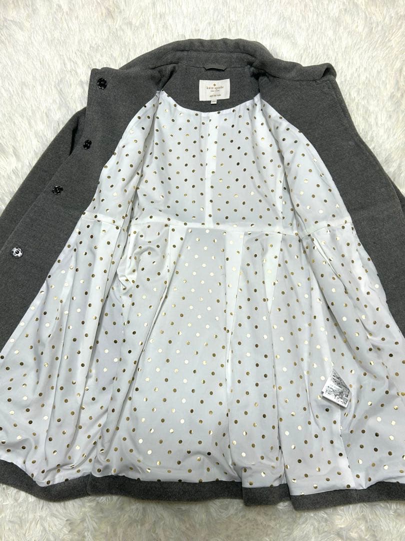 ケイトスペード ニューヨーク コート グレー　ビジュー フレ140