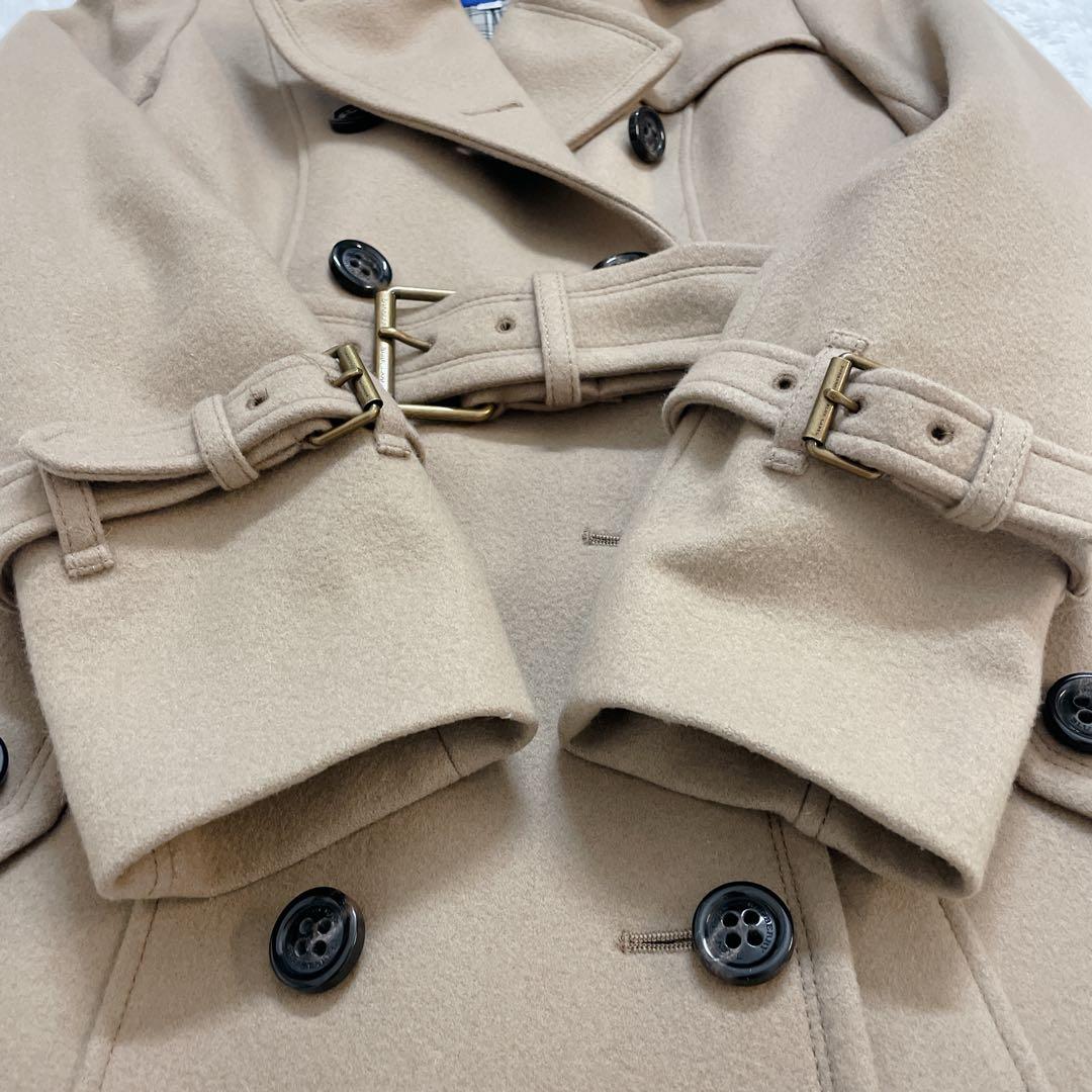 未使用級✨バーバリーブルーレーベル トレンチコート チェック カシミヤ混 ベルト