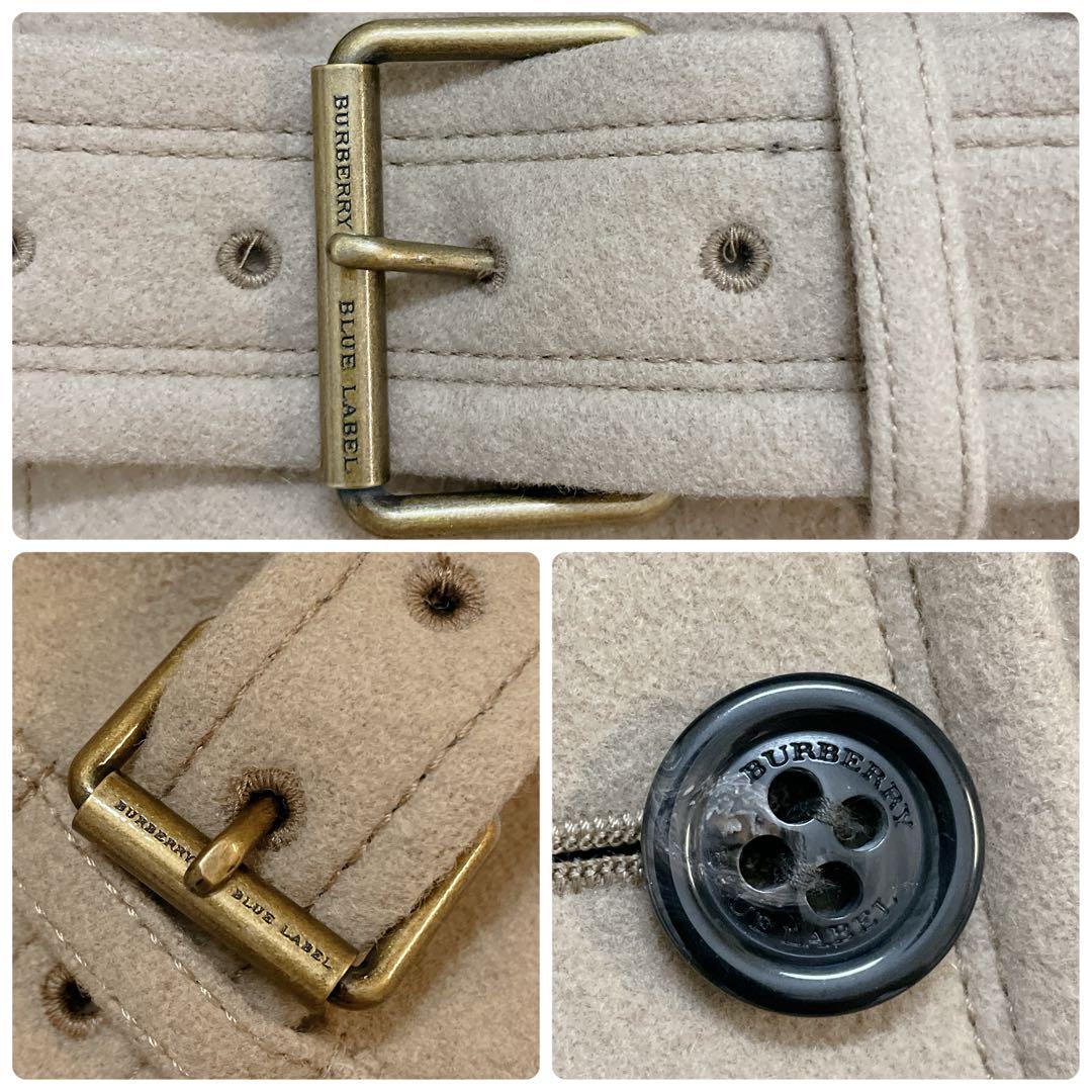 未使用級✨バーバリーブルーレーベル トレンチコート チェック カシミヤ混 ベルト