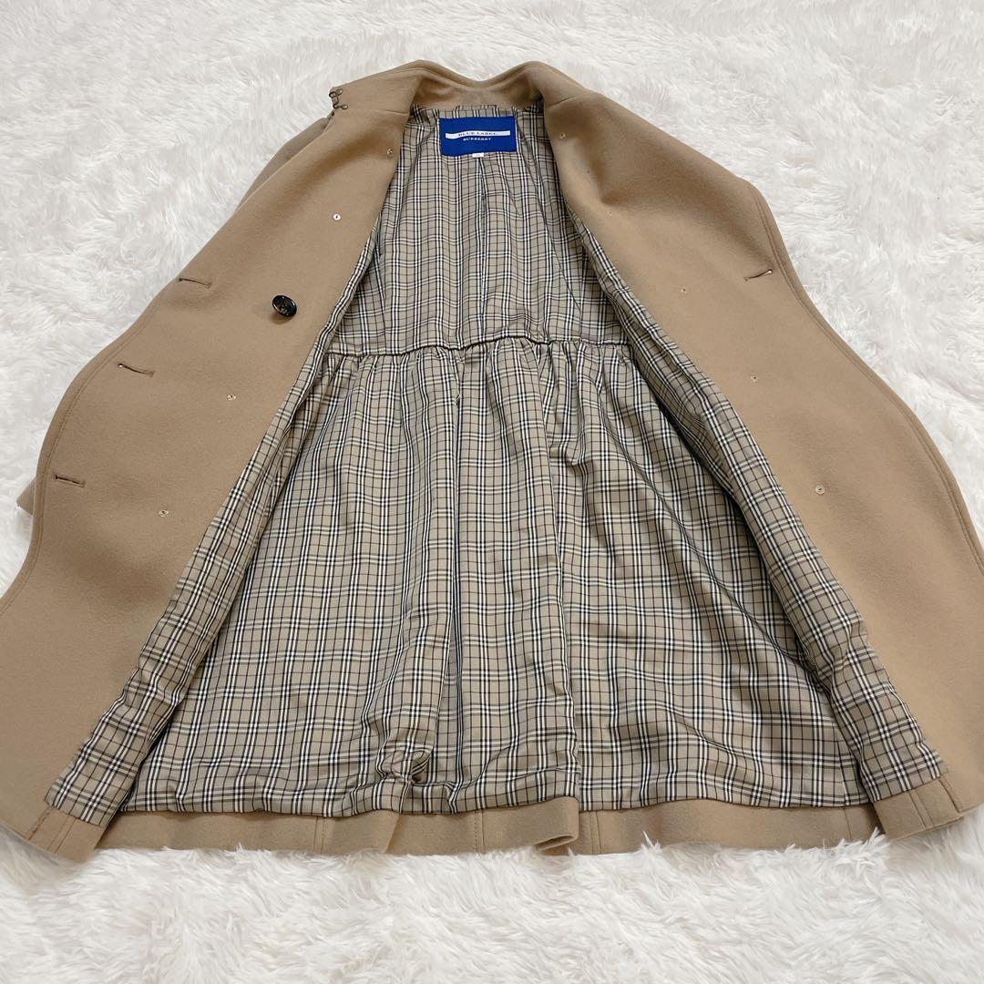 未使用級✨バーバリーブルーレーベル トレンチコート チェック カシミヤ混 ベルト