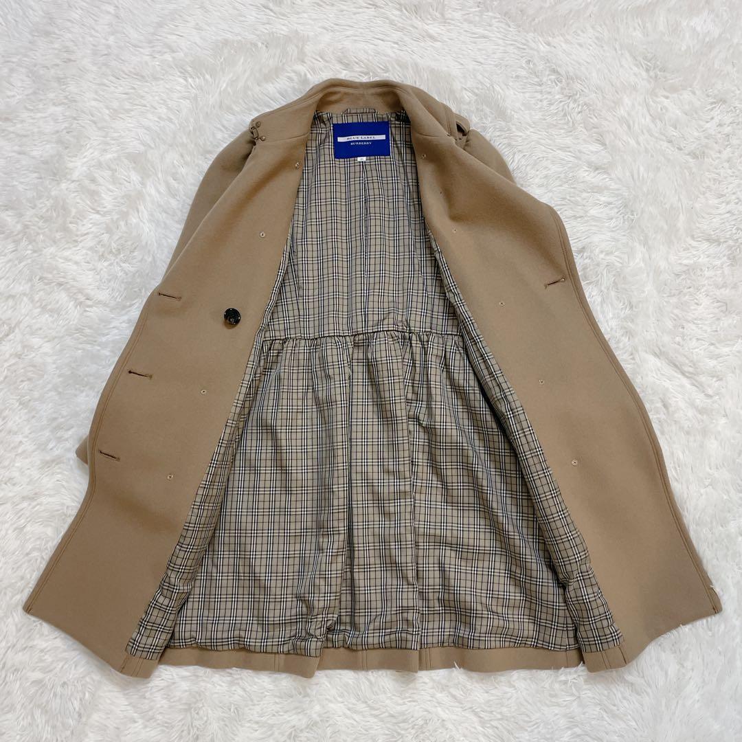 未使用級✨バーバリーブルーレーベル トレンチコート チェック カシミヤ混 ベルト