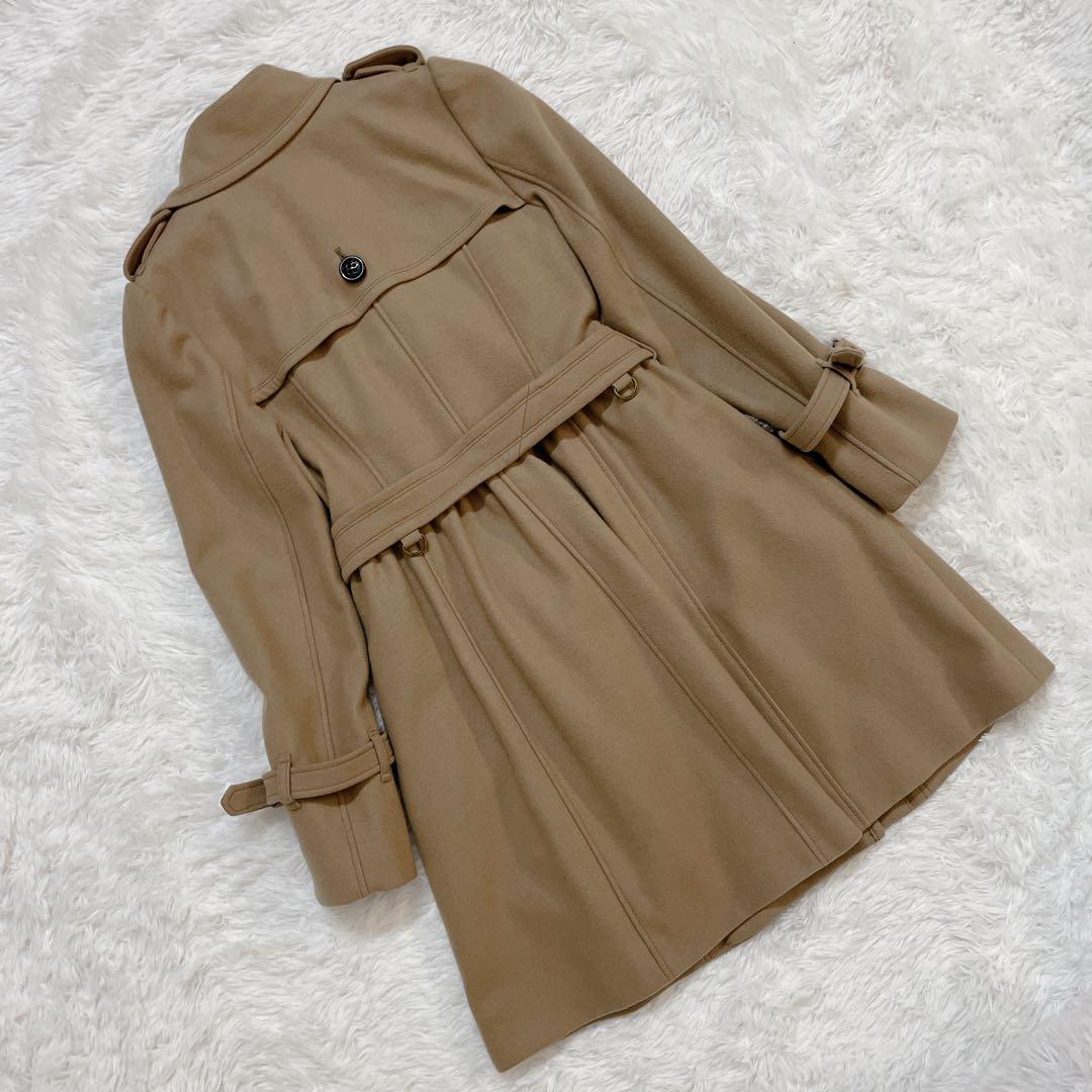 未使用級✨バーバリーブルーレーベル トレンチコート チェック カシミヤ混 ベルト
