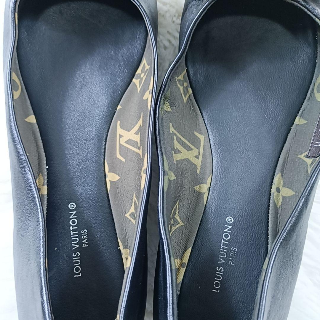希少✨ルイヴィトン フラットシューズ モノグラム リボン ブラック 23.5cm