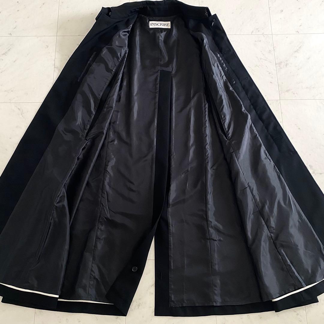 極美品 アンスクリア INSCRIRE ウールギャバジンケープコート 38