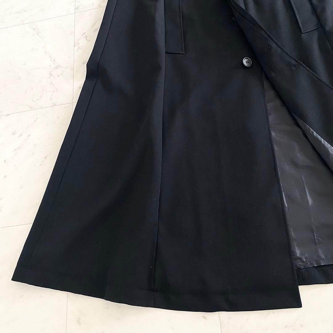 極美品 アンスクリア INSCRIRE ウールギャバジンケープコート 38