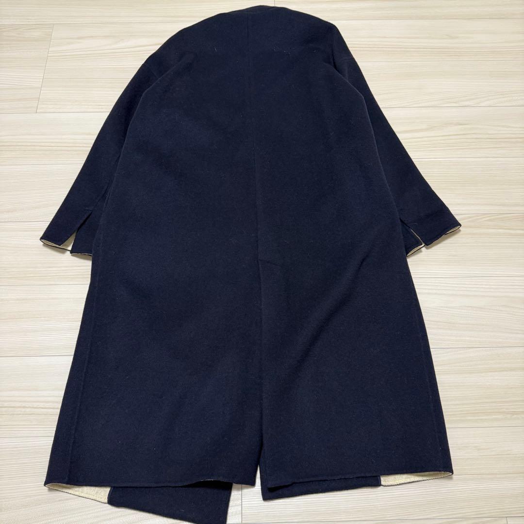 【極美品✨】エンフォルド ウールソフトリバーノーカラーコート ダブルフェイス