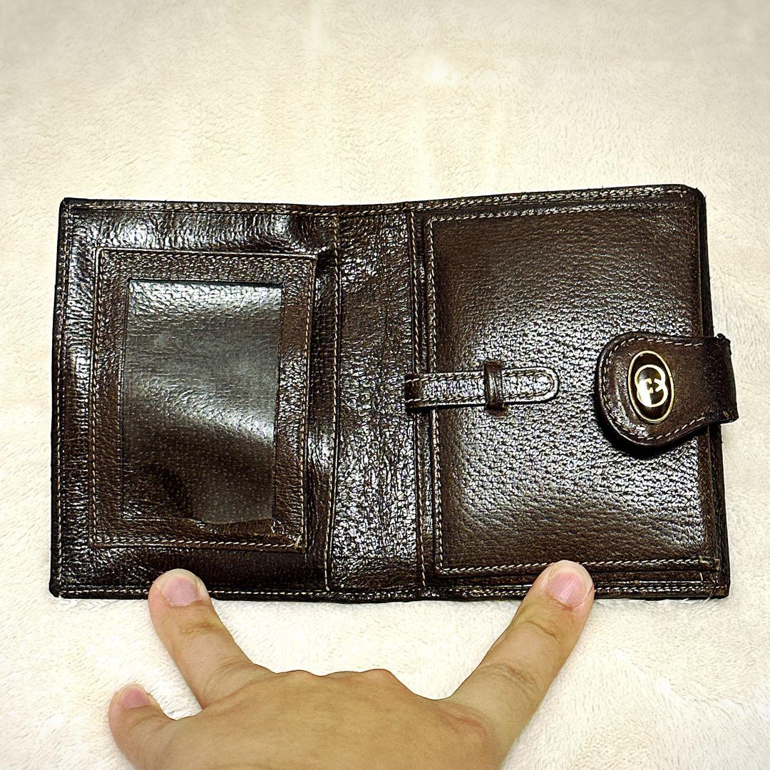 希少 オールドグッチ 二つ折り財布 シェリーライン GGスプリーム アクセコ 茶