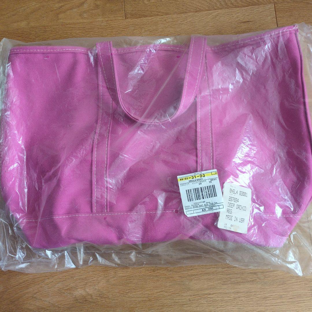 【美品】L.L.Bean トートバッグ ピンク　ラージ　ファスナー