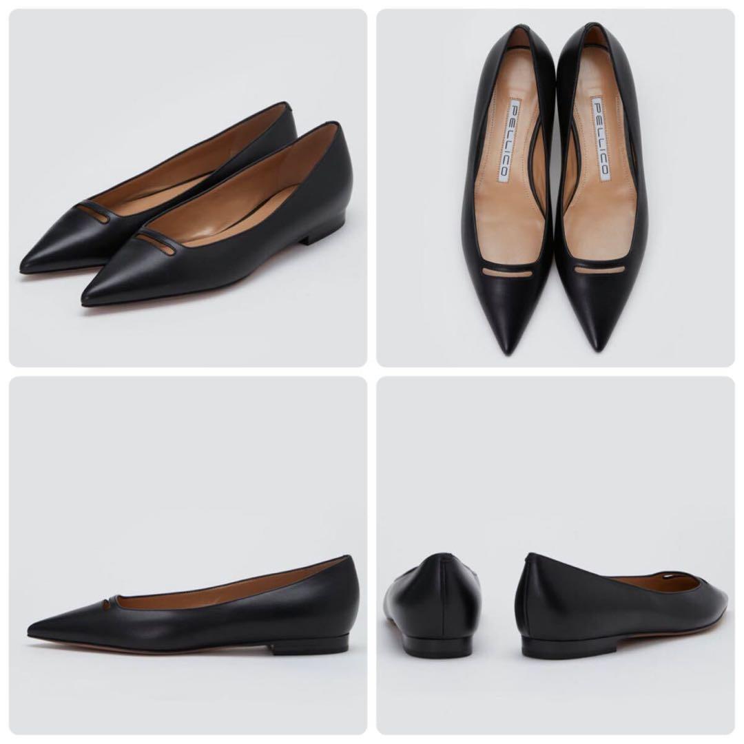 ペリーコ　アネッリ　フラット　ブラック　パンプス　新品　23.5