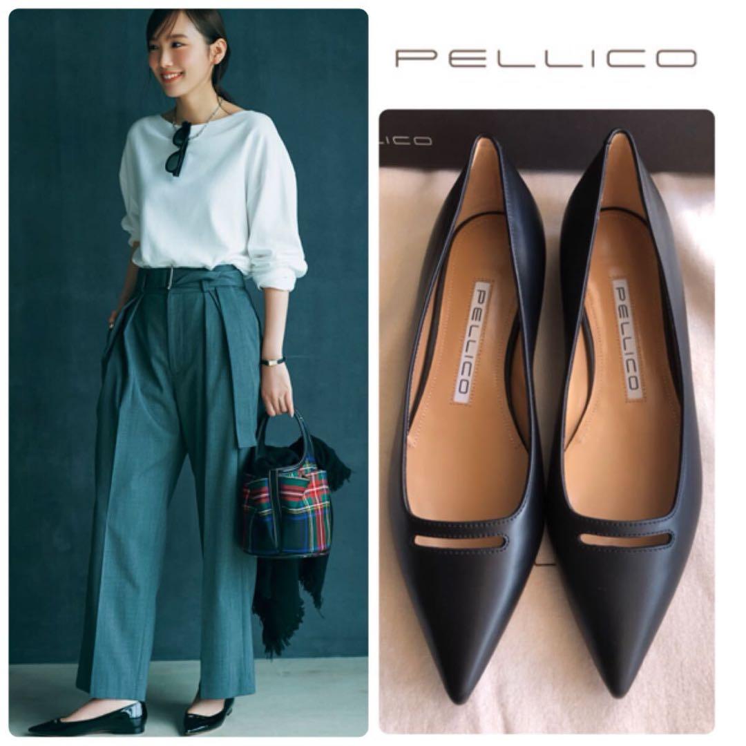 ペリーコ　アネッリ　フラット　ブラック　パンプス　新品　23.5