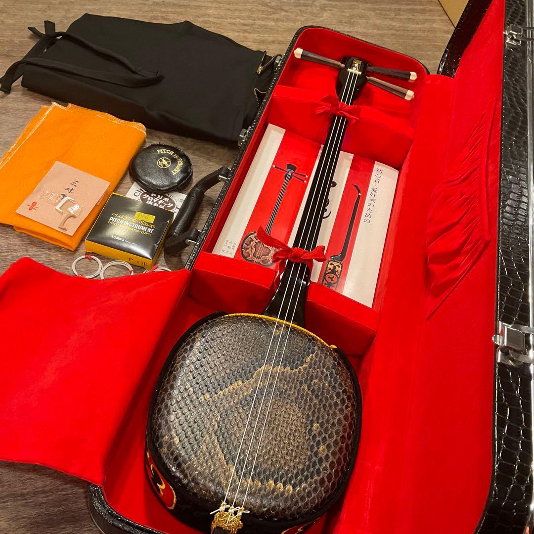 極美品！未使用級！三線さんしん(沖縄三線)本皮強化張り