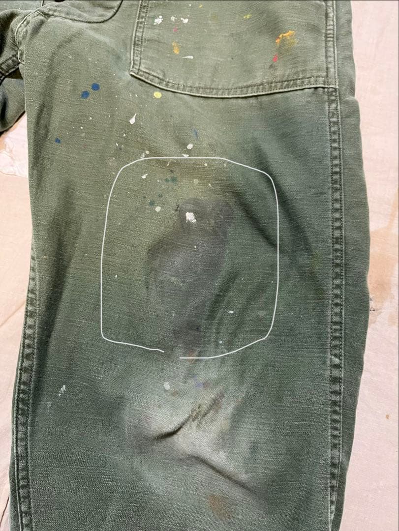 70s ベイカーパンツU.S.ARMY W34 l29 ペンキ跡