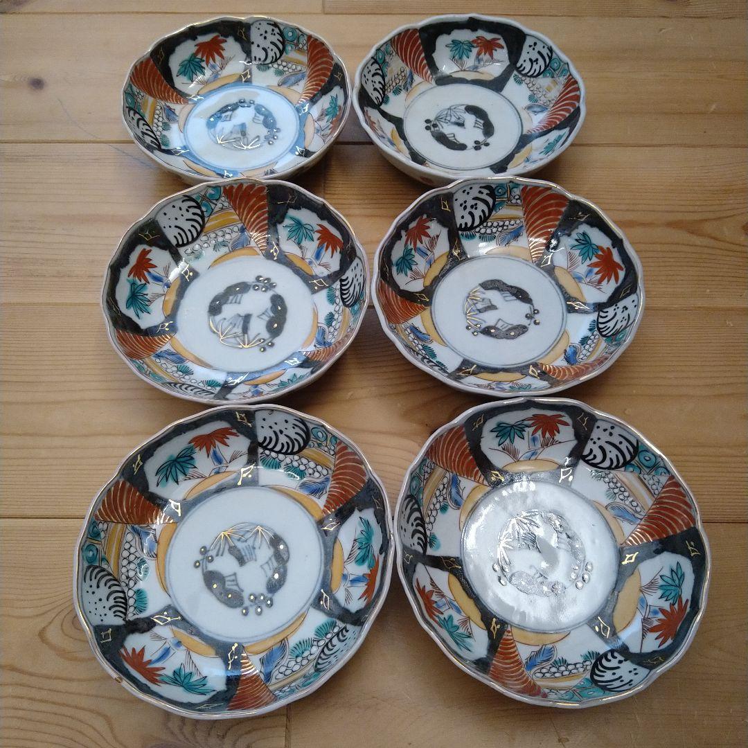有田焼 伊万里焼　古伊万里　金彩　なます皿　小皿　小鉢　6枚セット