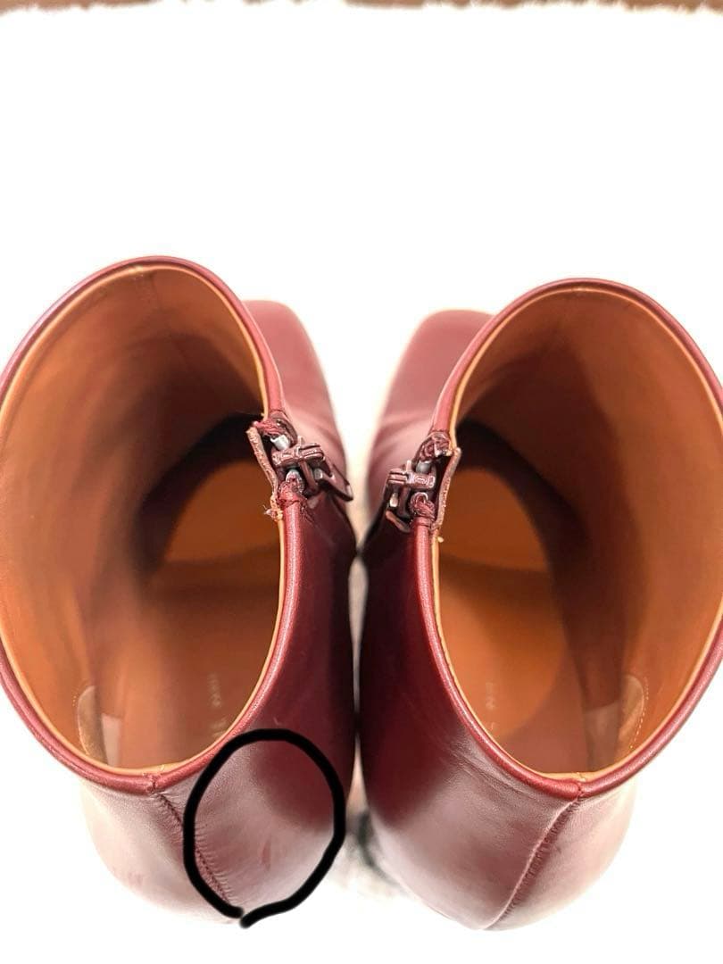 【美品】セリーヌ フィービー期 ボルドー ブーティ 36 1/2メタルヒール