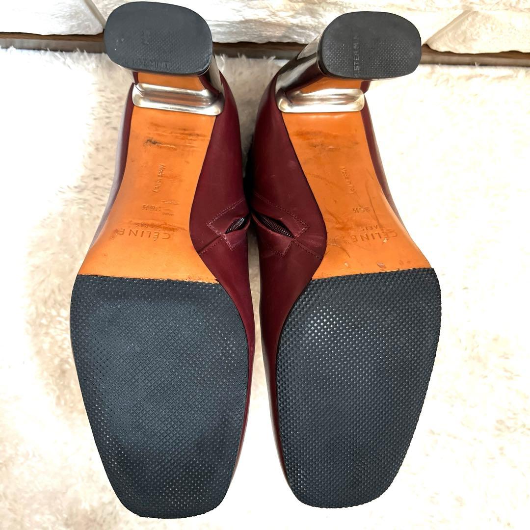 【美品】セリーヌ フィービー期 ボルドー ブーティ 36 1/2メタルヒール