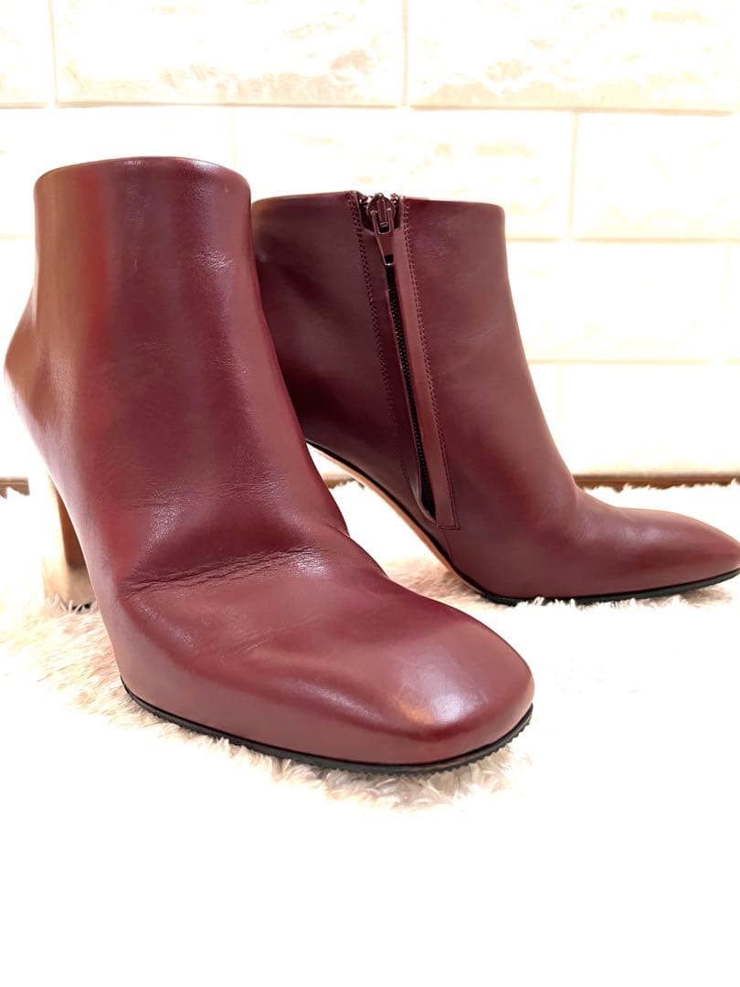 【美品】セリーヌ フィービー期 ボルドー ブーティ 36 1/2メタルヒール