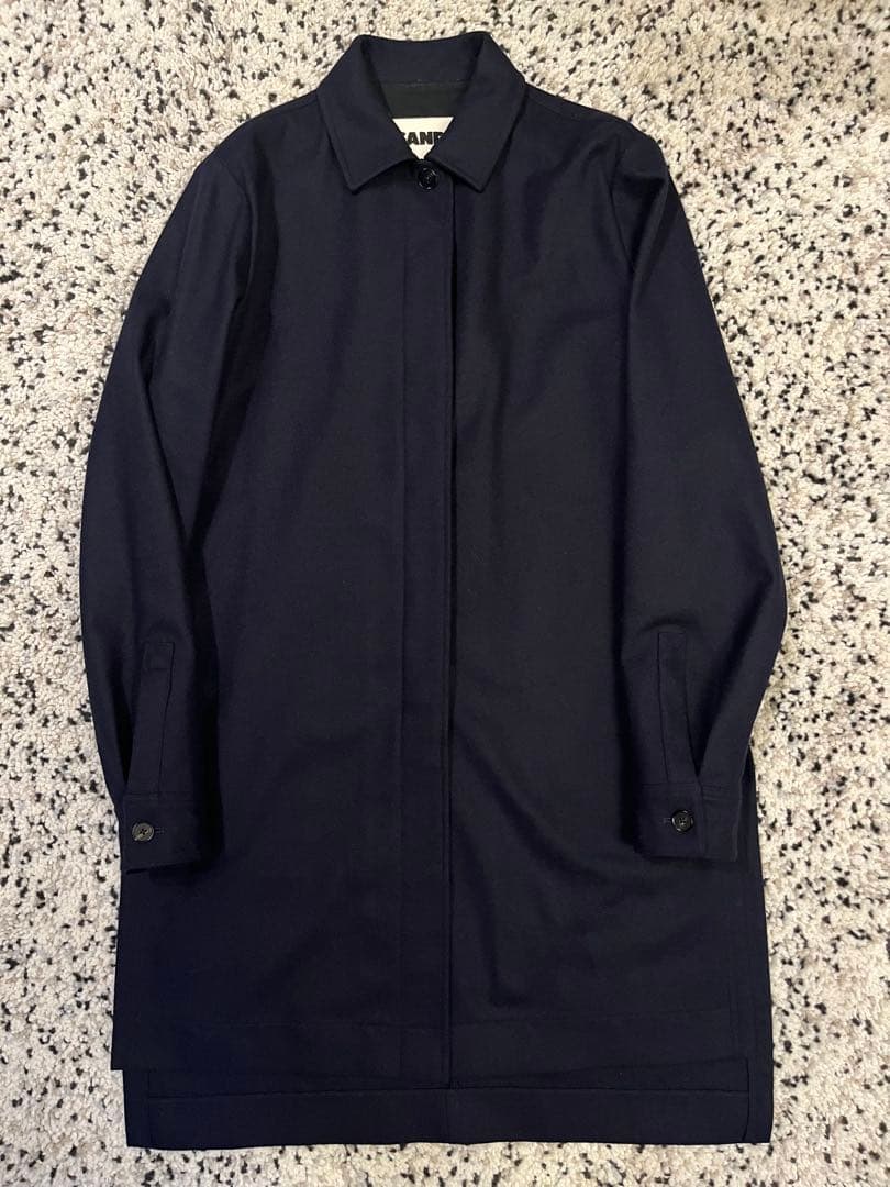 JIL SANDER+ 19AW ウール比翼コート ネイビー