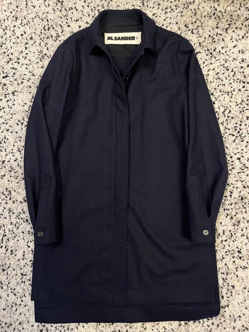 JIL SANDER+ 19AW ウール比翼コート ネイビー