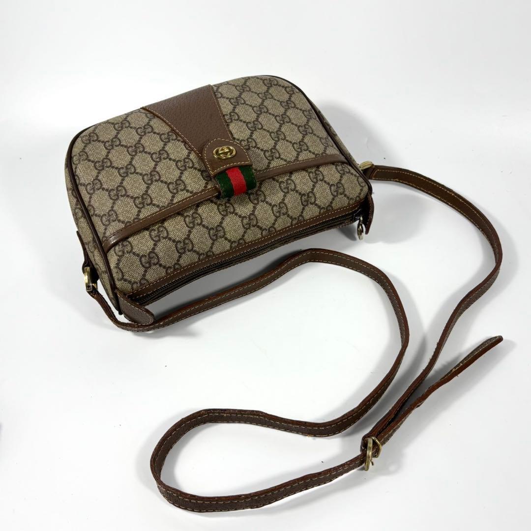 ✨極美品✨グッチ ショルダーバッグ シェリーライン GG インターロッキング 茶