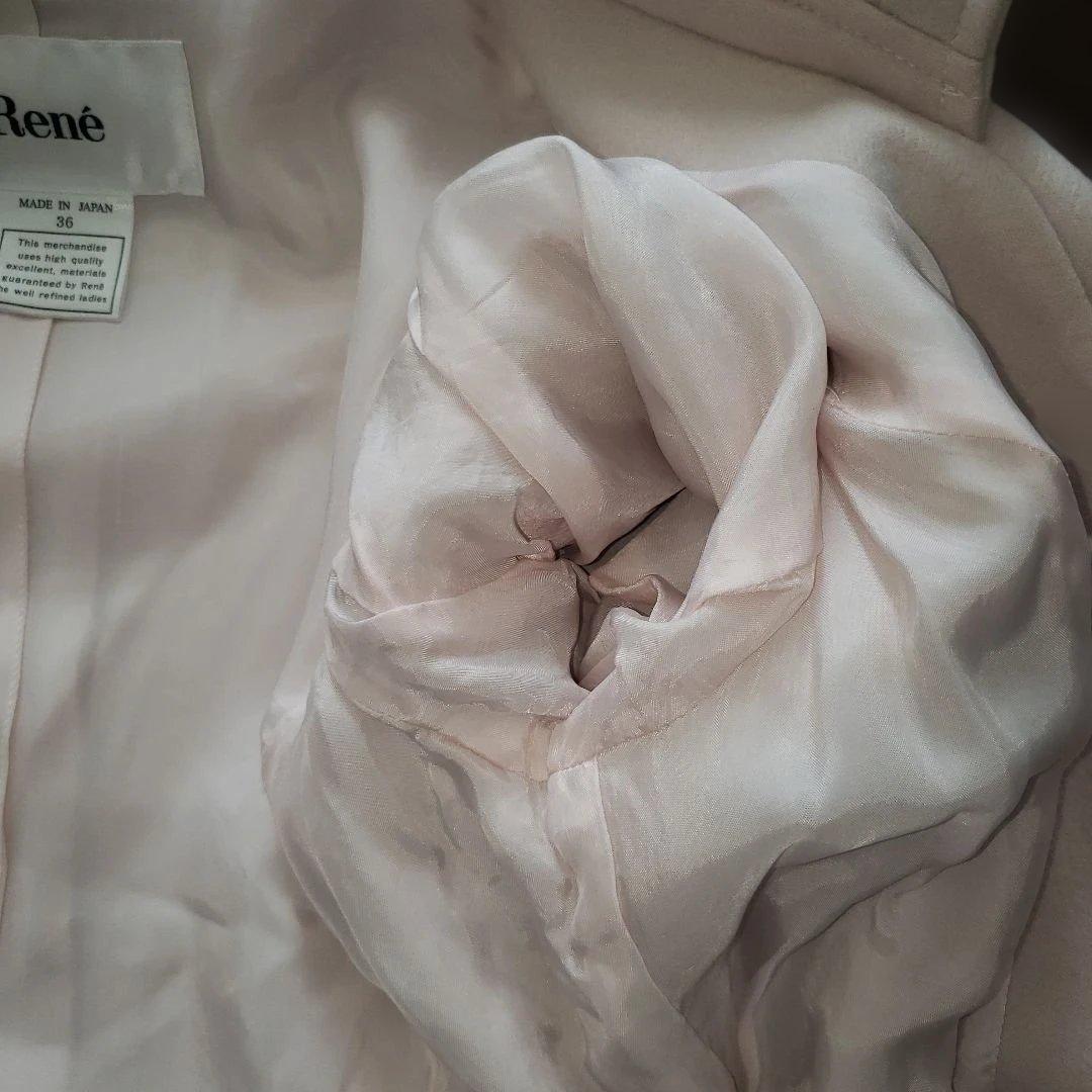 美品　Rene ルネ　カメリアボタン　ベルテッド　フレアコート　Mサイズ