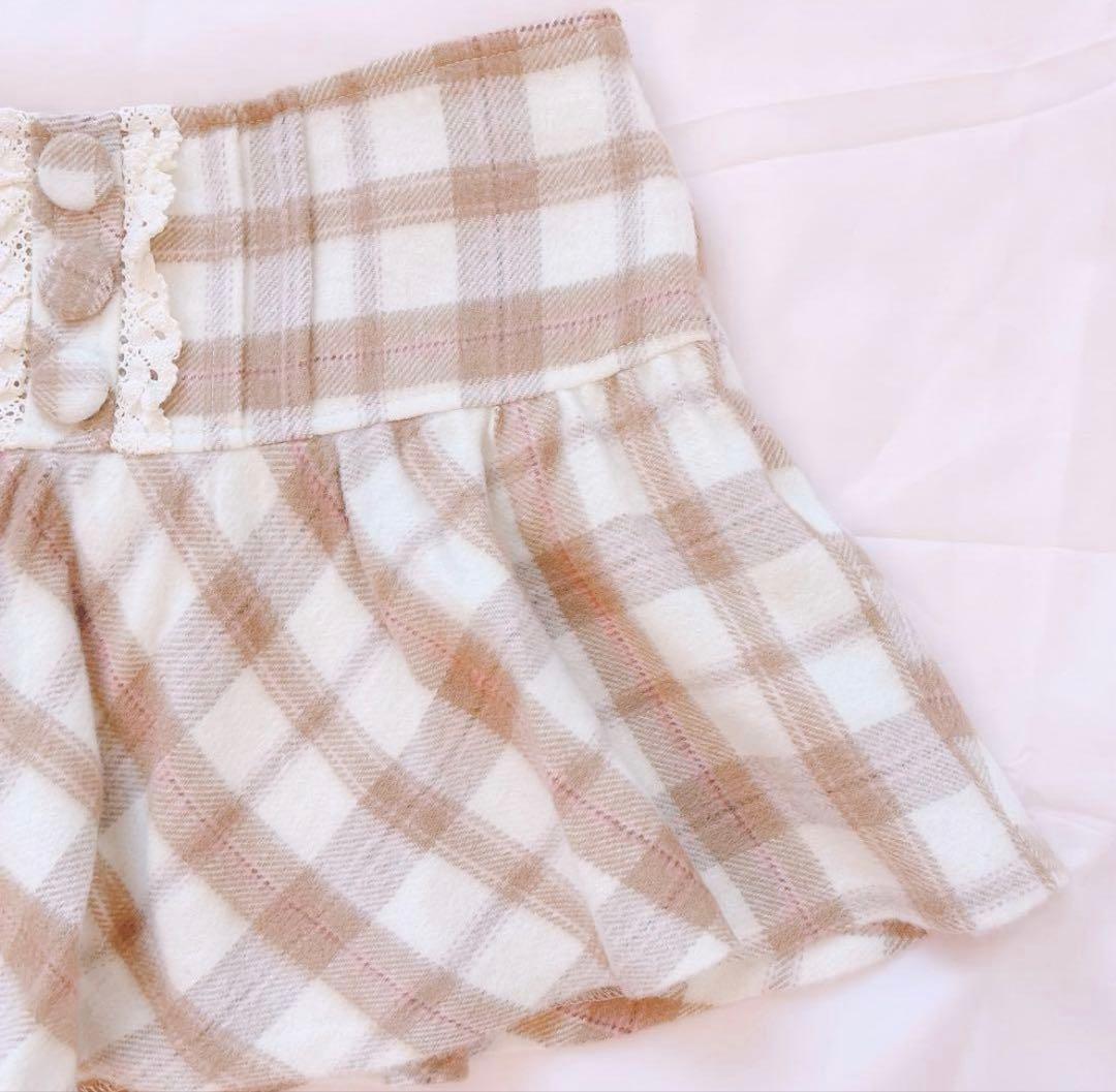 希少✨️LIZLISA 姫 チェック レース フリル スカート 平成 地雷 y2k