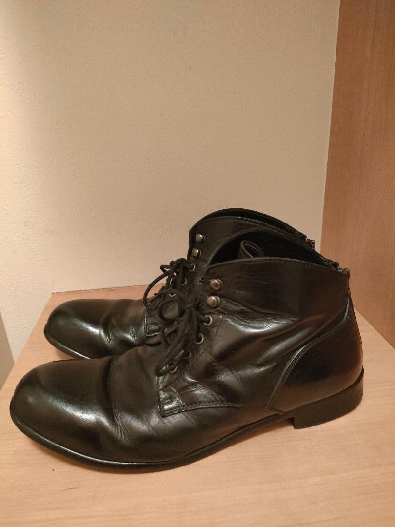 PADRONE バックジップ レースアップ チャッカブーツ 42 ブラック