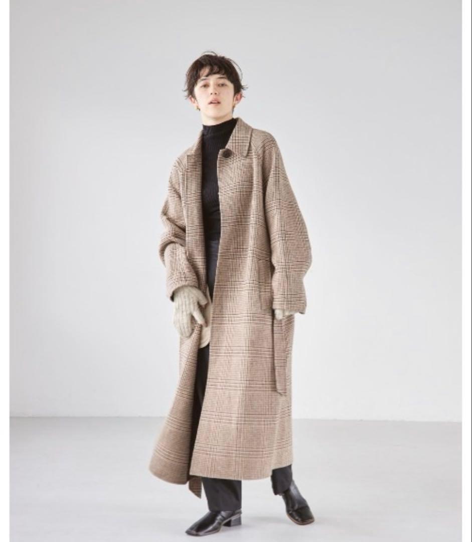 トゥデイフル ステンカラーチェックコート