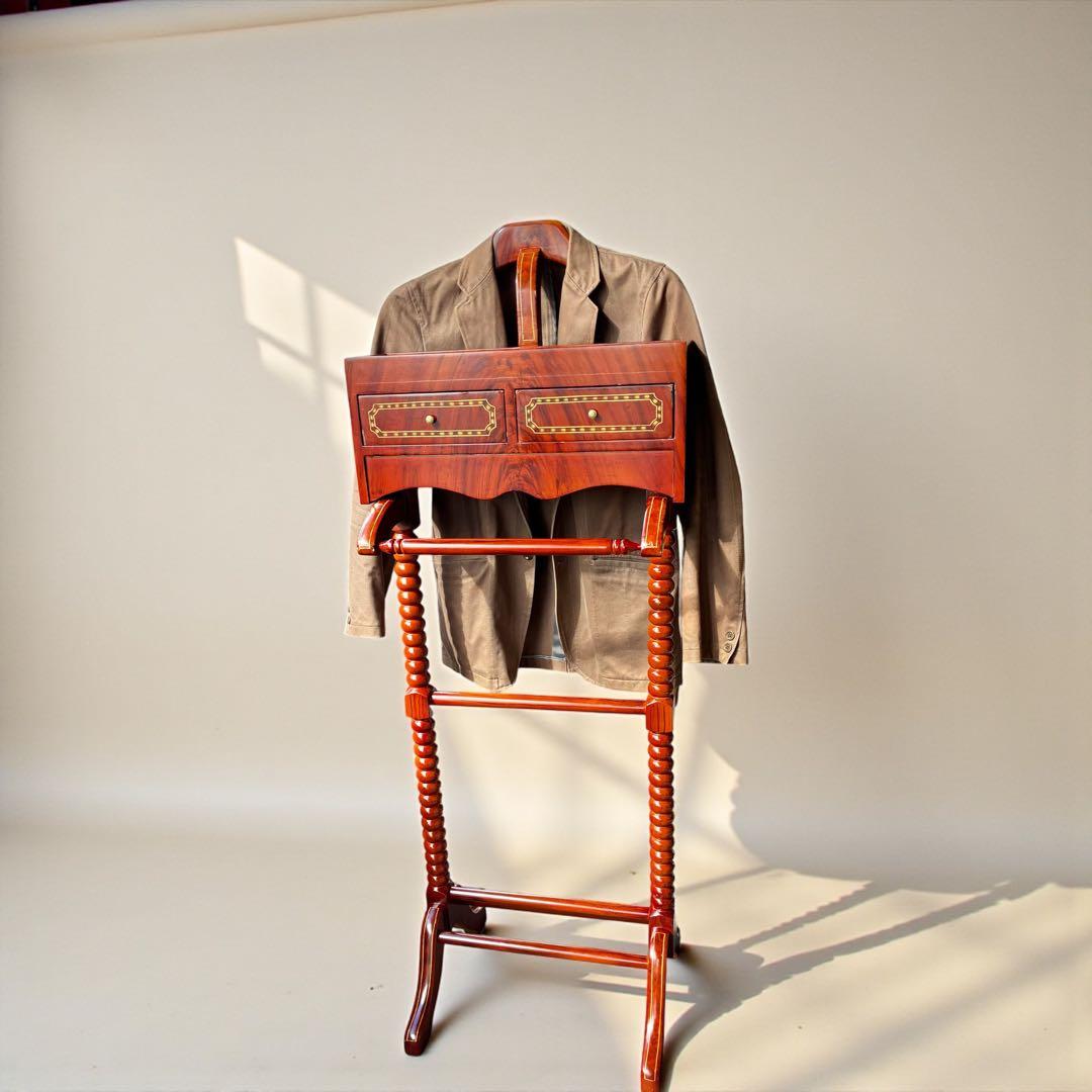 アンティーク調　ハンガーラック　マホガニー　無垢