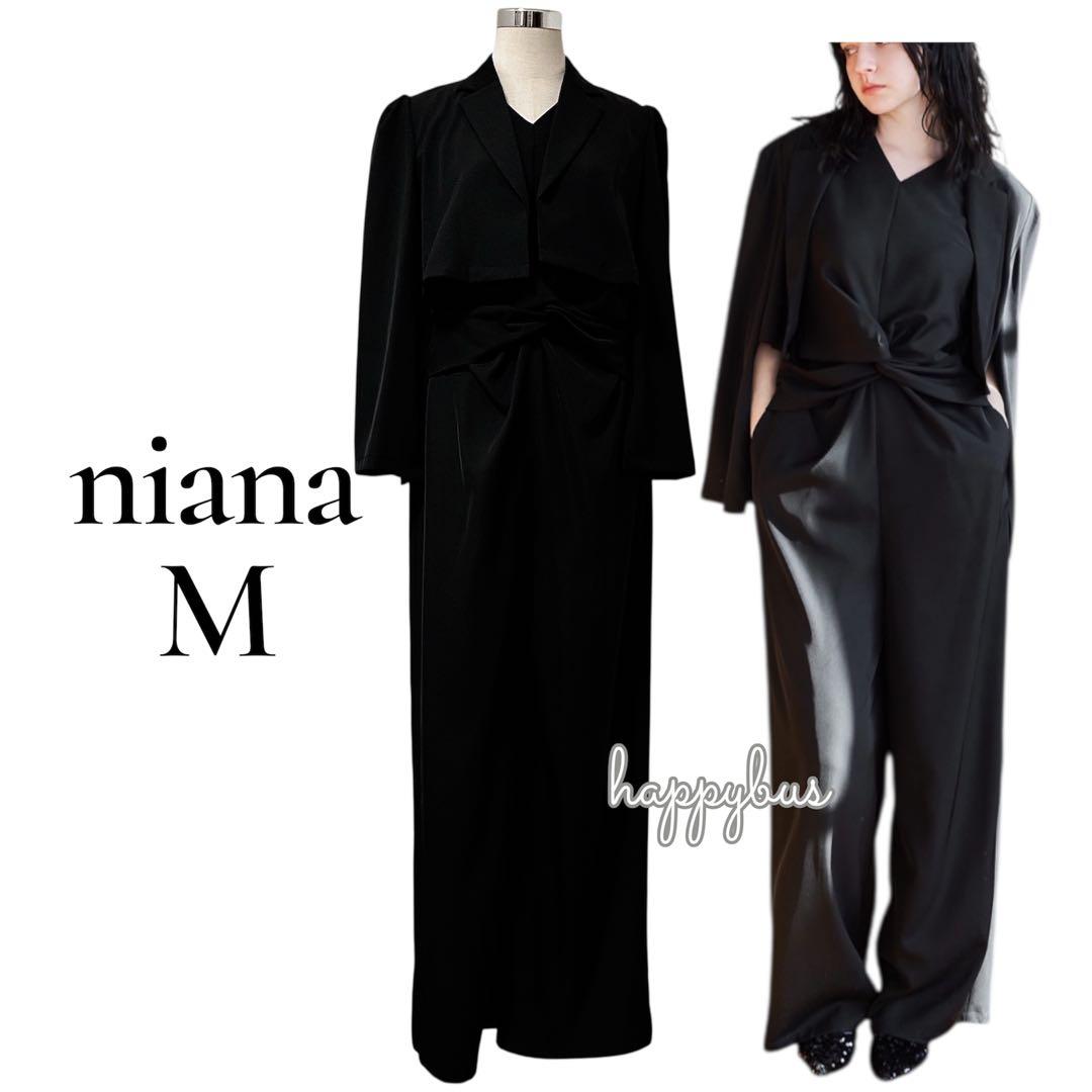 ニアナ　ブラック　プラクティカルショートジャケットセットアップ 2点セット