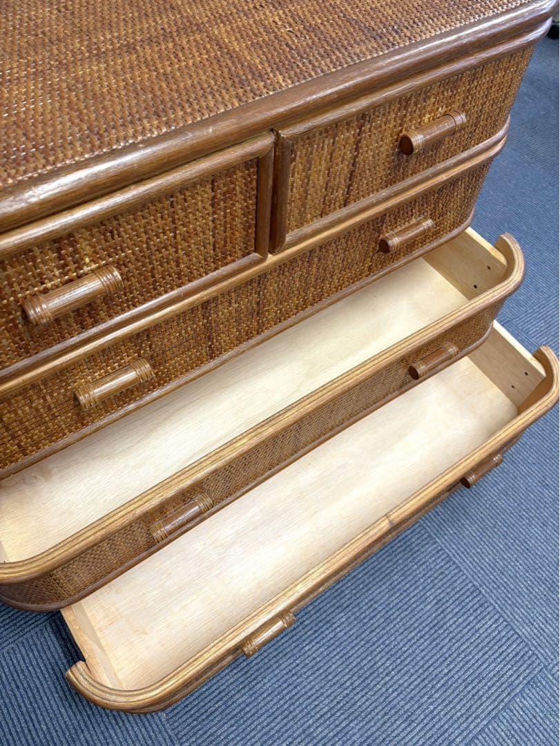 籐 ラタン ワイドタイプ チェスト タンス インテリア 三重県まで発送