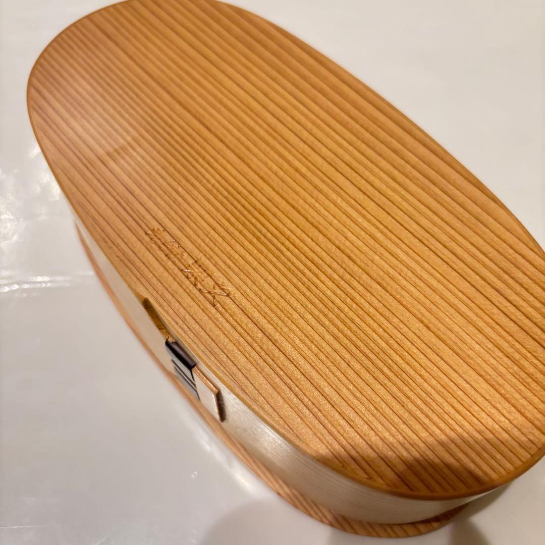 栗久 曲げわっぱ　小判入子　弁当箱　RS(大)