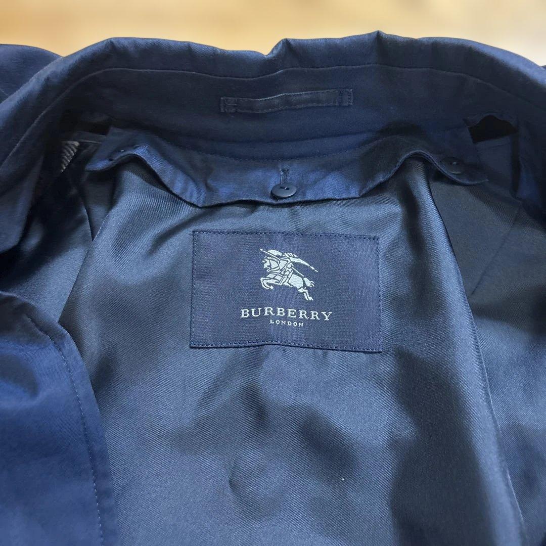 バーバリーBURBERRY ステンカラーコート トレンチコート ネイビー