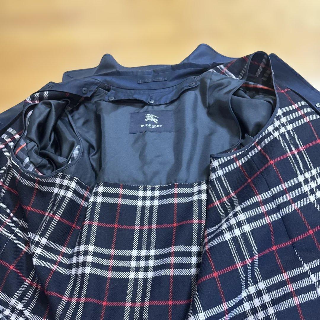 バーバリーBURBERRY ステンカラーコート トレンチコート ネイビー