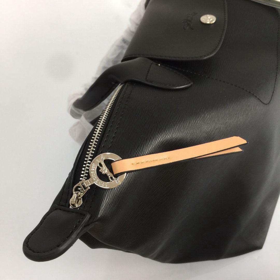 人気 LONGCHAMPロンシャンル プリアージュシティCity 肩掛け L黒